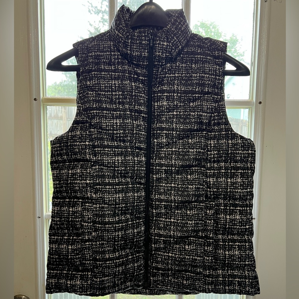 Black and White Puffer Vest